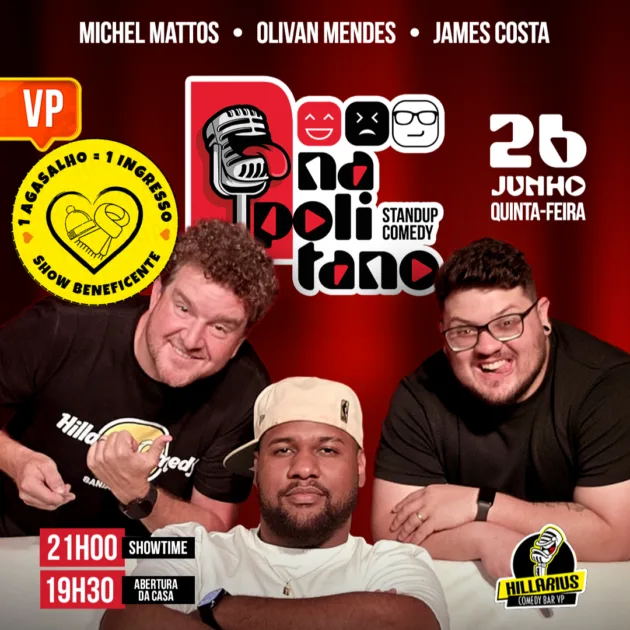 Show Beneficente:: Napolitano Comedy VP 26.Jun 19h30