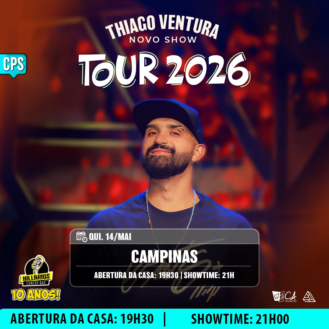 INGRESSO PROMOCIONAL:: Thiago Ventura Campinas 14.Mai 19h30